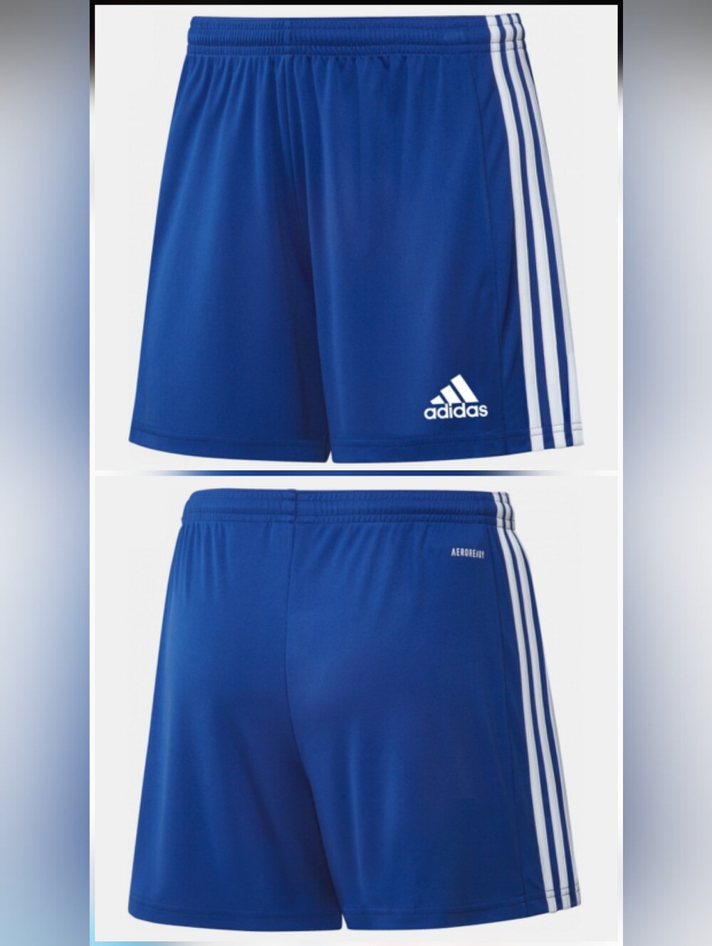 Adidas Women's Squadra 21 Three-Stripe Athletic Shorts In Royal Blue